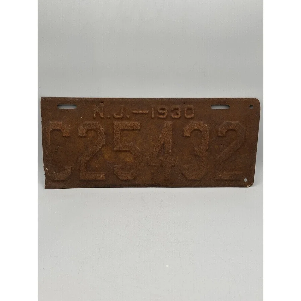 Vintage 1930 NJ License Plate‎ Automobile License Plate # C25432